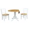 International Concepts Square 42 in Dual Drop Leaf Table with 2 Madrid Chairs, White/Natural, 42 W, 42 L, 29.5 in H, Wood K02-42DP-C2P-2 - alternate 2